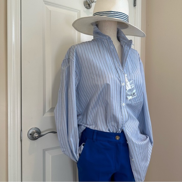 Max Mara Weekend Label-cut Cotton Poplin Shirt Size: US2 Xsmall Spring Summer - Picture 3 of 16